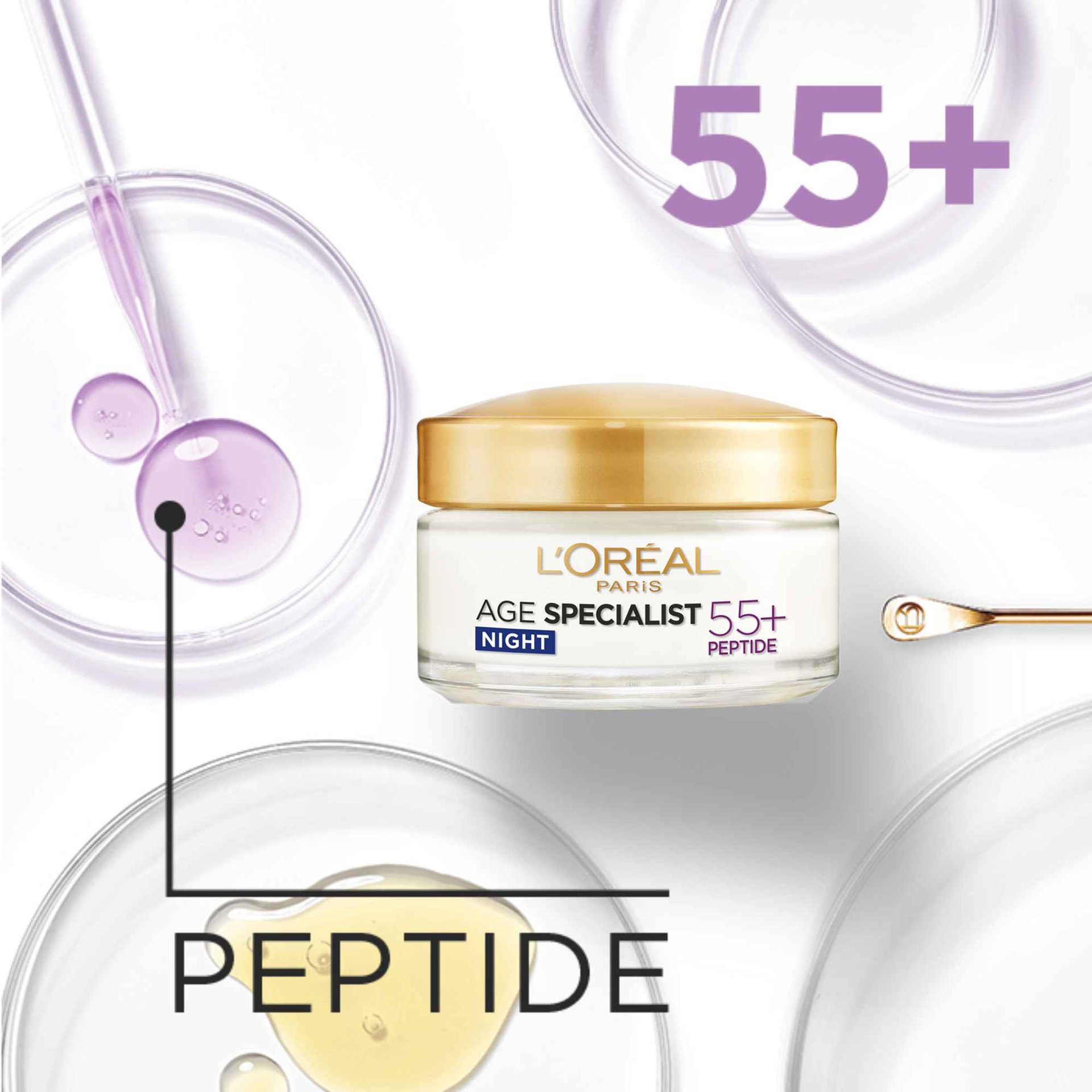 crema antirid hidratanta de noapte age specialist 55+ peptide